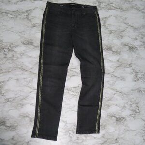 Liverpool Jeans Company Womens Tuxedo Cami Crop 4/27 Black Jeans Size 4